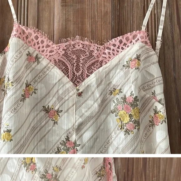 Free People Floral Lace Trim Romper - Pink - Picture 3 of 6